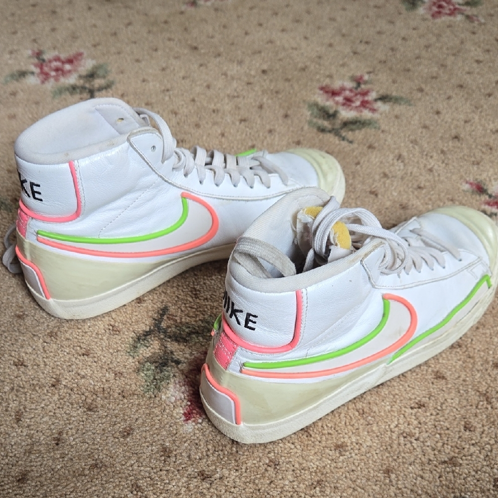 Nike White High-Tops with Neon Highlights